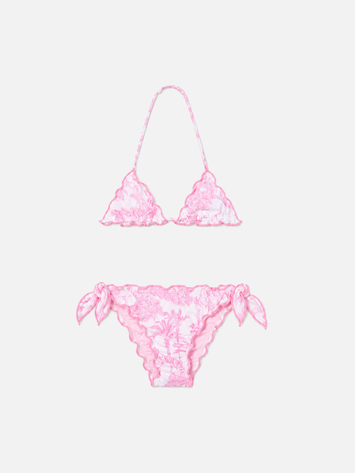 Cris stretch bikini with toile de jouy print