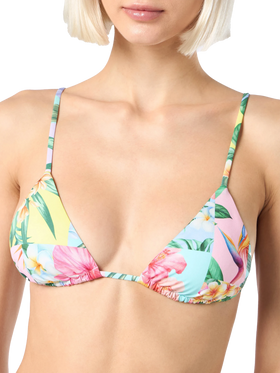Patch flower color triangle bikini