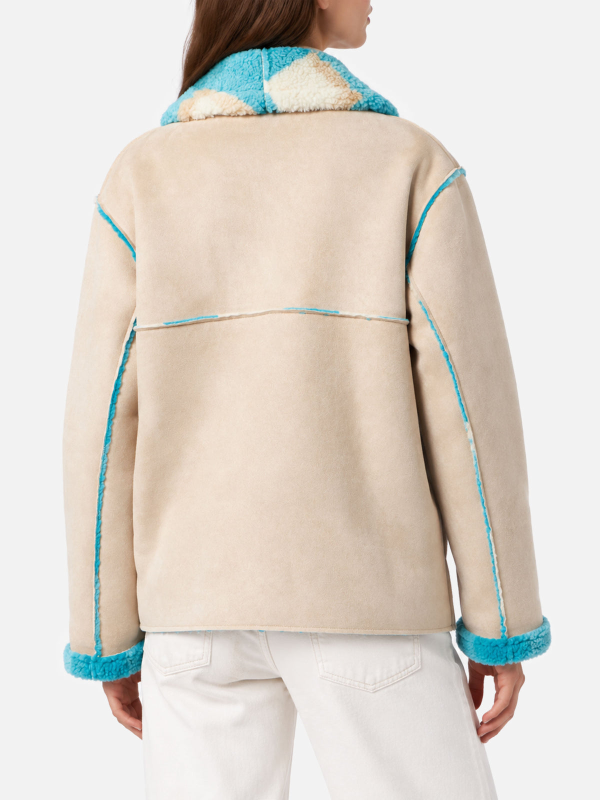 Dorys wendbare Jacke in Shearling-Optik mit Tartan-Print 
