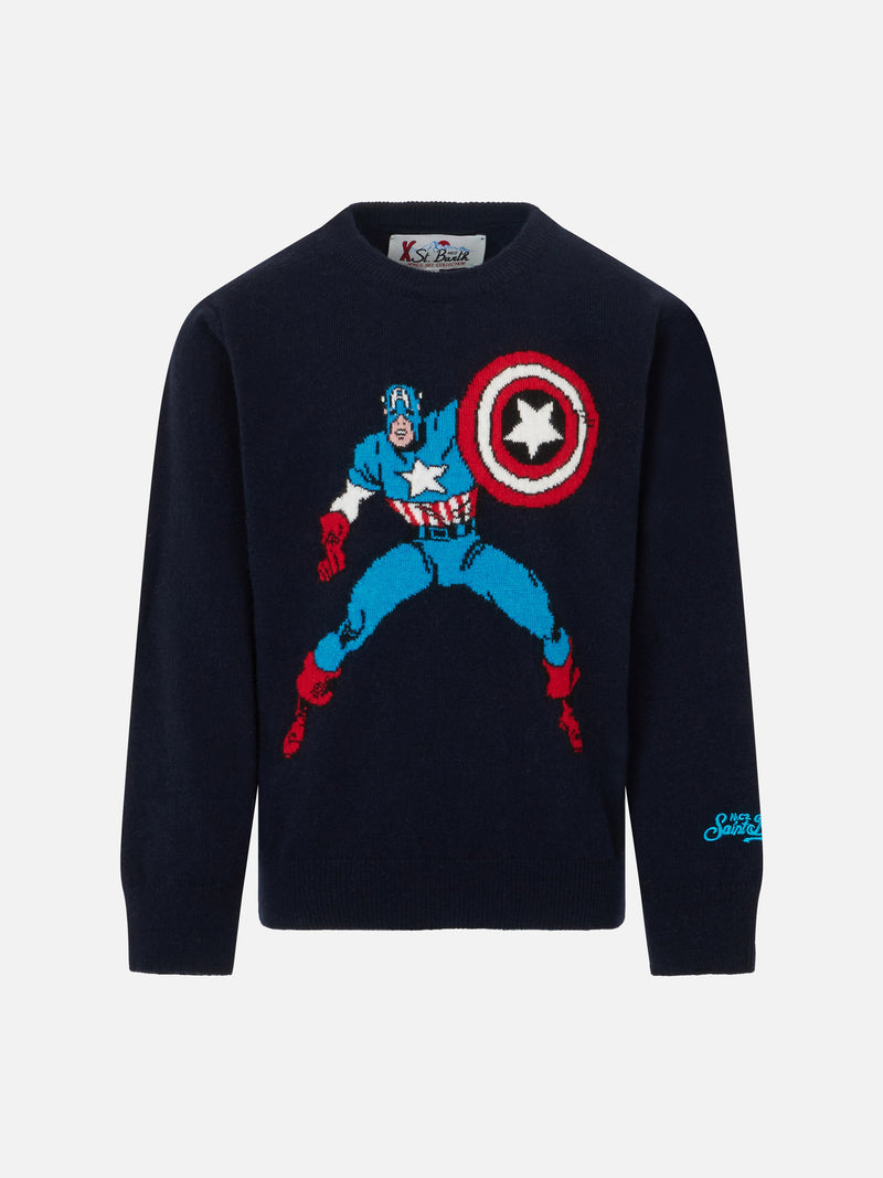 Rundhalspullover für Jungen mit Captain America-Aufdruck |MARVEL SPECIAL EDITION