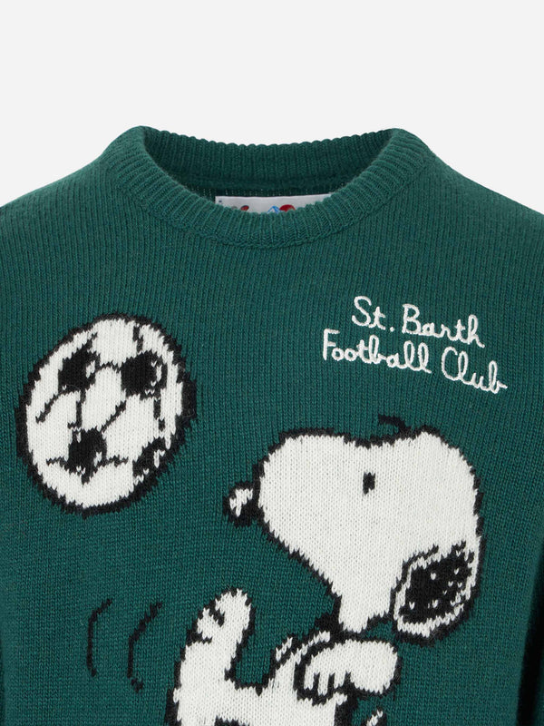 Rundhalspullover für Jungen mit Snoopy-Fußball-Jacquard-Print | SNOOPY – PEANUTS™ SONDEREDITION