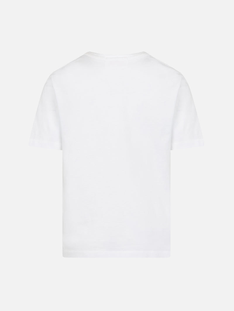 Boy white cotton jersey t-shirt Dover with St. Barth embroidery