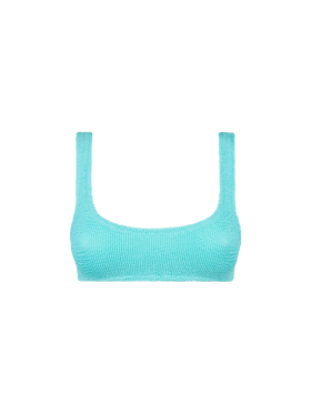 Costume da bagno da donna a bralette verde acqua plissettato