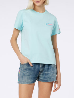 Woman cotton jersey crewneck t-shirt Emilie with Spesso ho Sempre Ragione embroidery | INSULTI LUMINOSI SPECIAL EDITION - MC2 Saint Barth
