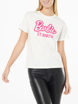 Damen-T-Shirt aus schwerer Baumwolle mit Barbie St. Barth-Aufdruck | BARBIE-SONDEREDITION