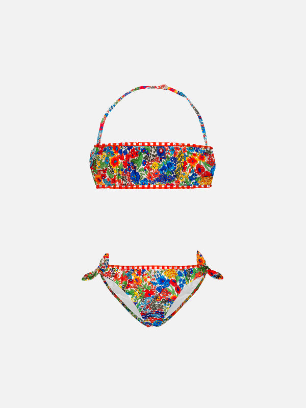 Bikini da bambina a bralette | Realizzato con tessuto Liberty