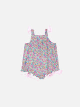 Baby cotton romper suit with flower print | Made with Liberty fabric