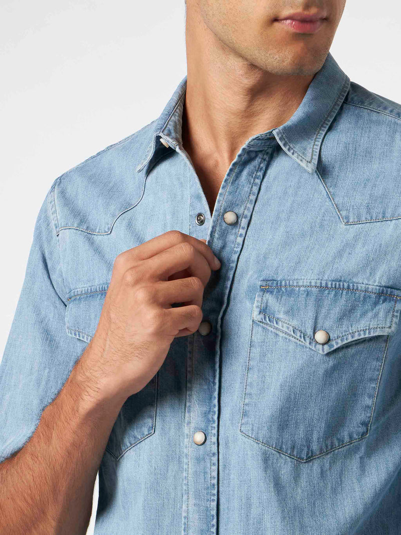 Man denim cotton shirt