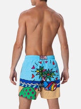 Mittellange Badeshorts Gustavia für Herren mit platziertem Aufdruck von Britto Design | ©BRITTO SPECIAL EDITION