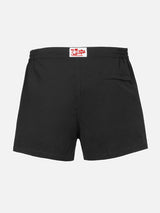 Man black fitted cut swim shorts Harrys