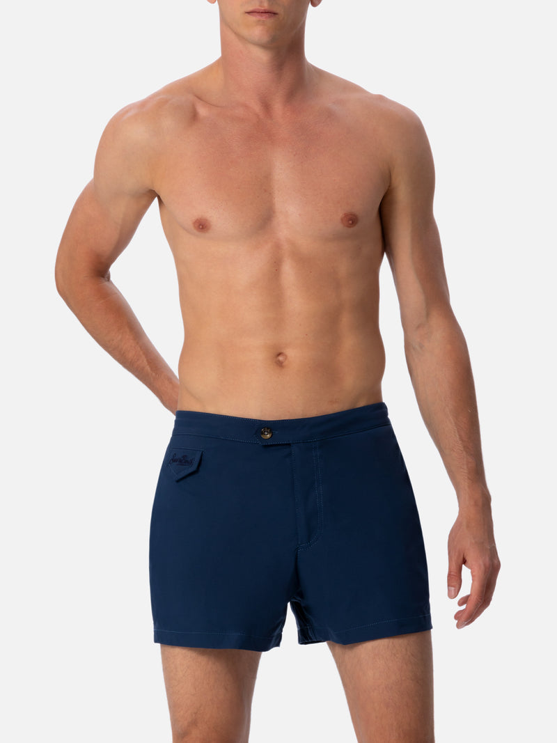 Marineblaue, taillierte Badeshorts für Herren von Harrys