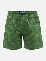 Man ripstop fabric swim shorts Harbour The Riviera with camo jacquard print