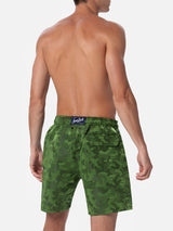 Man ripstop fabric swim shorts Harbour The Riviera with camo jacquard print