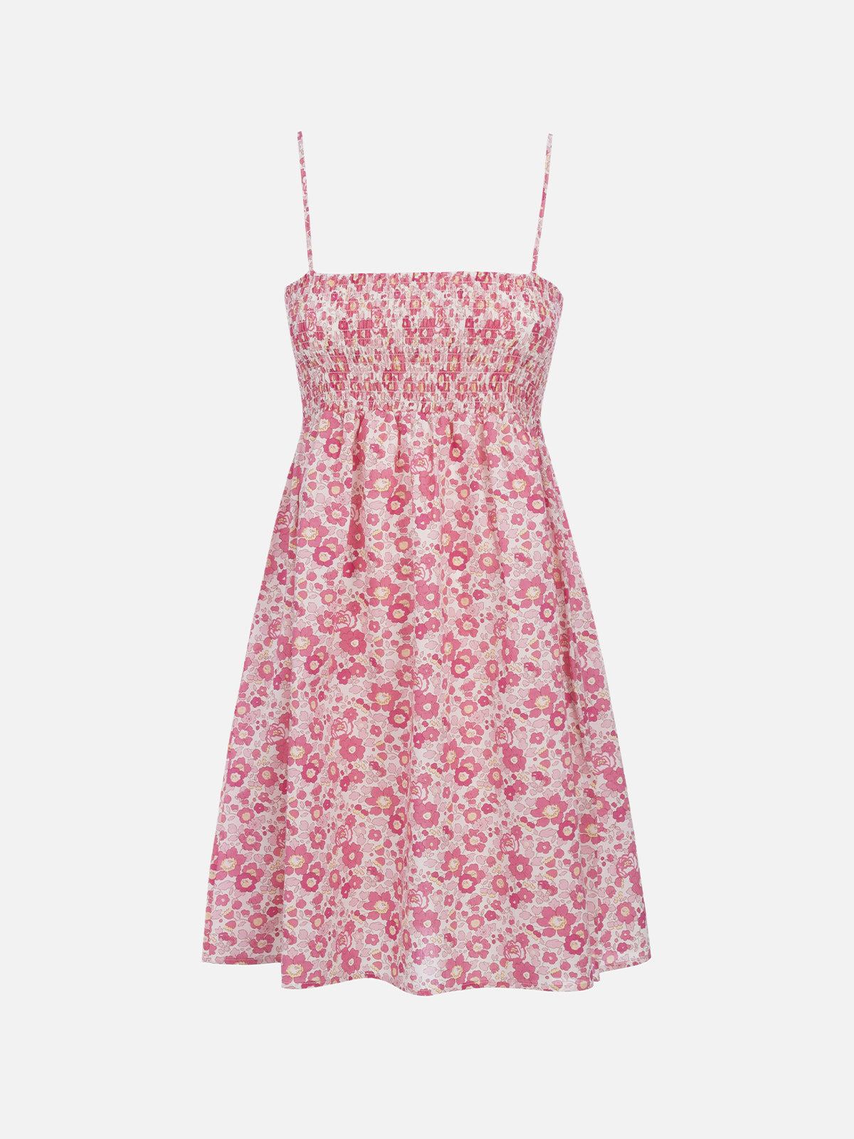 Woman Betsy cotton dress Hawa with smocked embroidery | MADE WITH LIBERTY FABRIC - MC2 Saint Barth