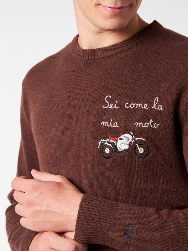 Maglia da uomo girocollo con ricamo Sei Come la mia Moto