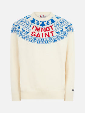 Maglia da uomo con scritta I'm not Saint