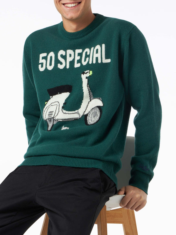 Man crewneck sweater with Vespa jacquard print | VESPA© SPECIAL EDITION