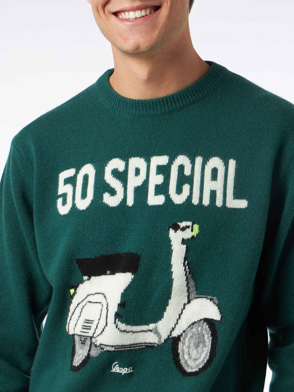 Man crewneck sweater with Vespa jacquard print | VESPA© SPECIAL EDITION