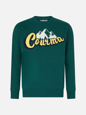 Rundhalspullover für Herren mit Courma Mountains-Jacquard