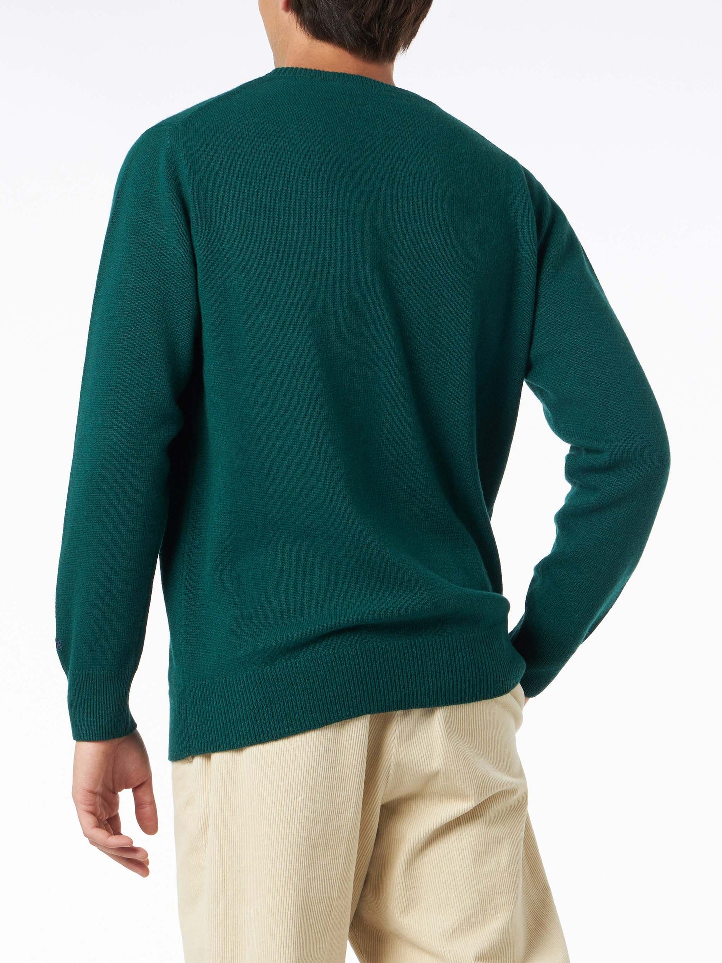 Rundhalspullover für Herren mit Courma Mountains-Jacquard