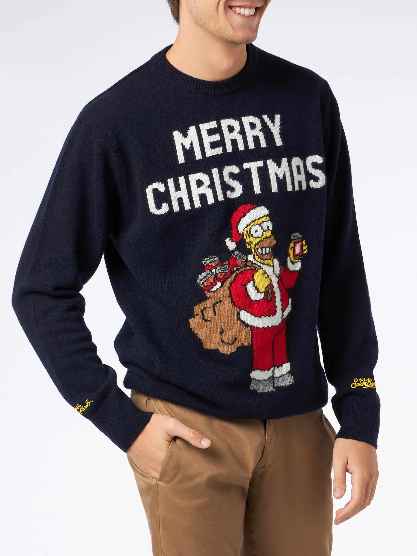 Maglione da uomo girocollo con stampa jacquard Homer Simpson | EDIZIONE SPECIALE I SIMPSON