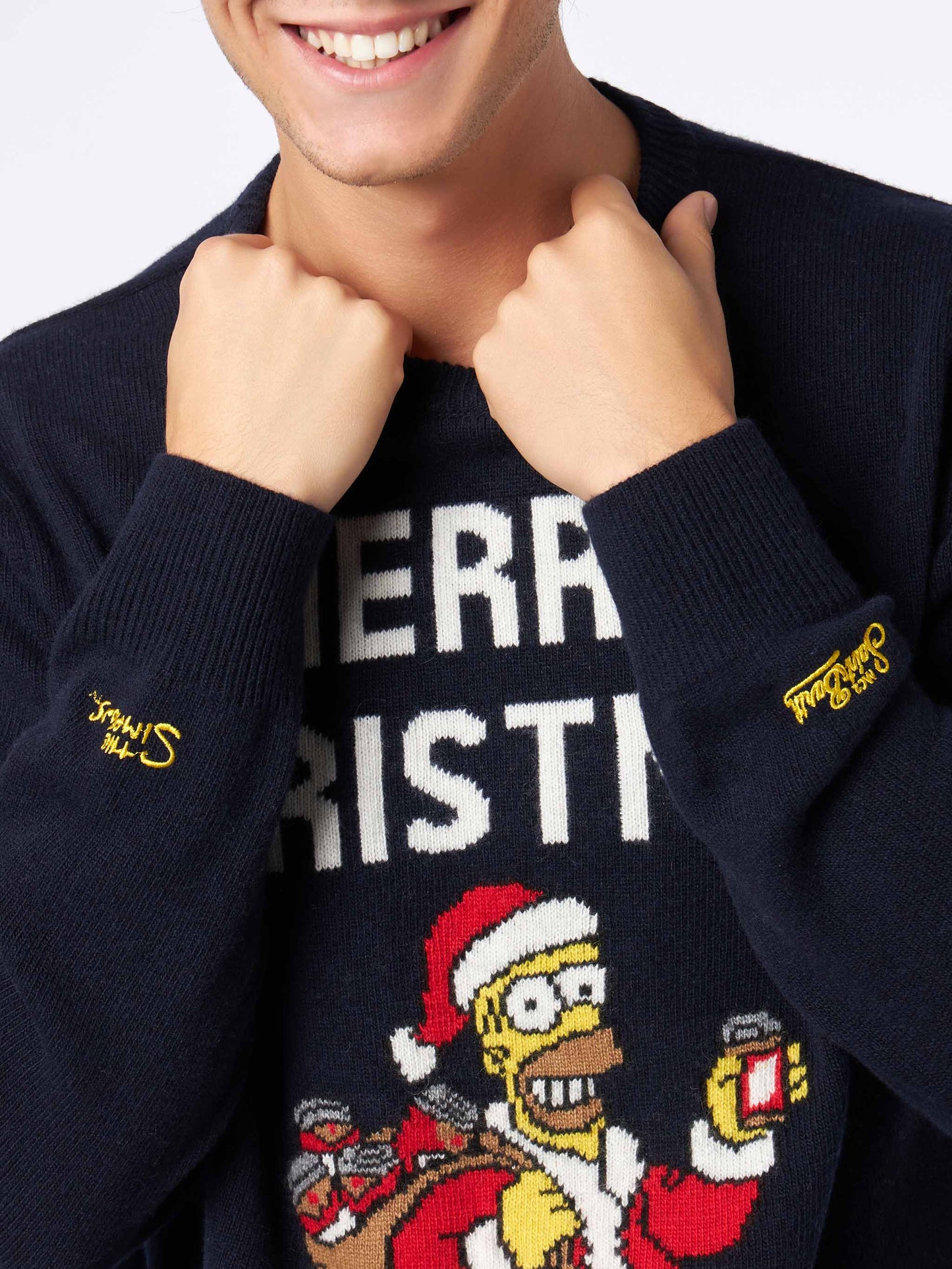 Maglione da uomo girocollo con stampa jacquard Homer Simpson | EDIZIONE SPECIALE I SIMPSON