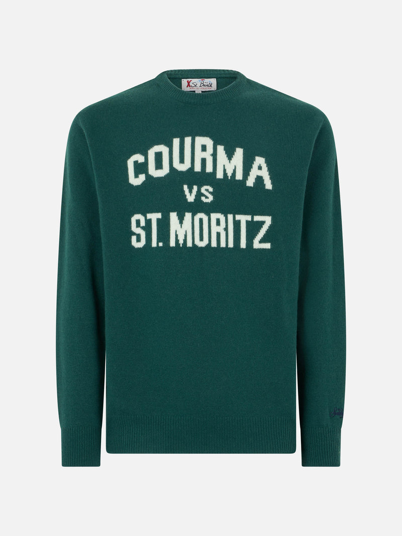 Rundhalspullover für Herren mit Courma vs St. Moritz-Jacquard