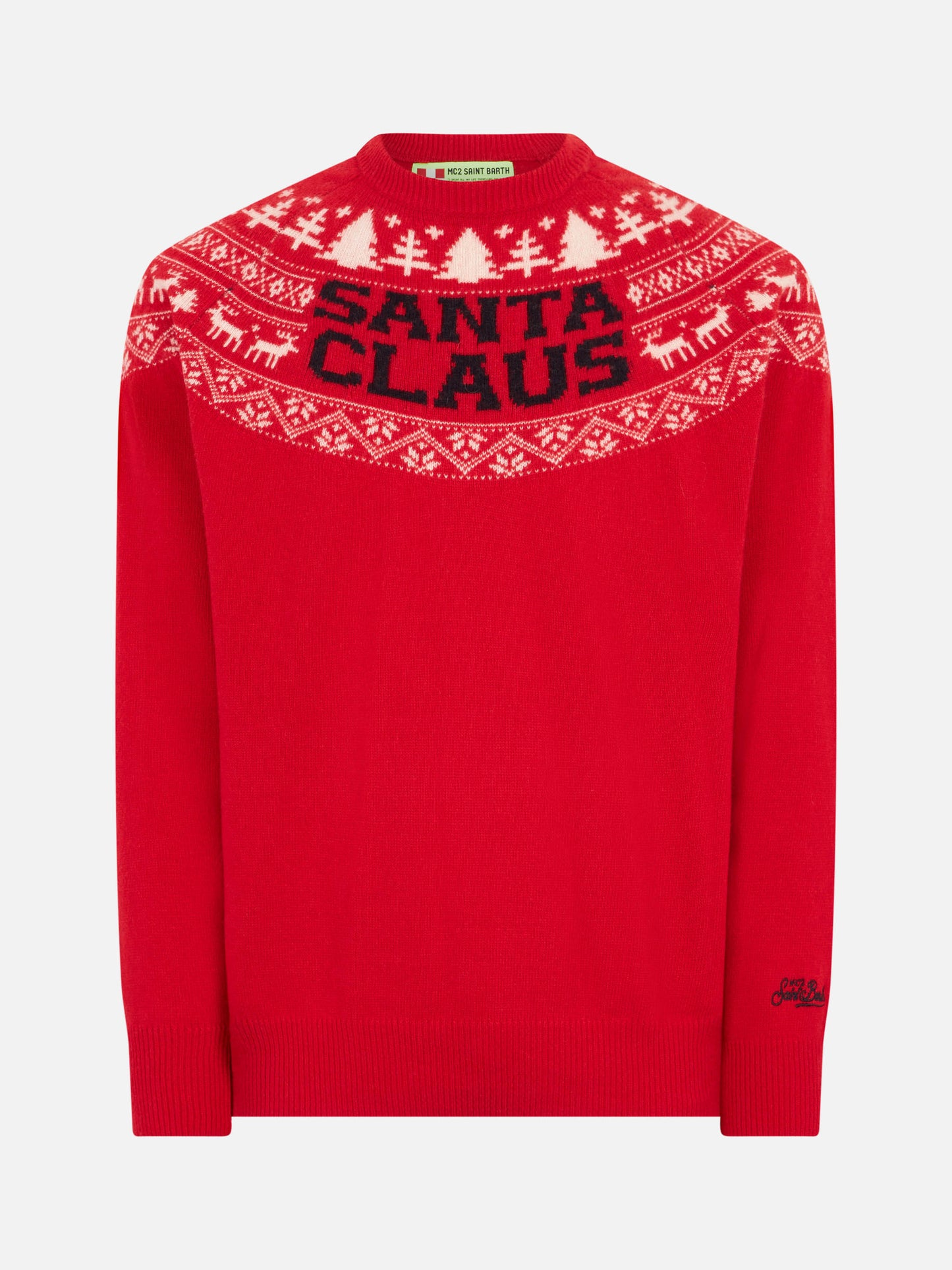 Maglione rosso da uomo in stile norvegese