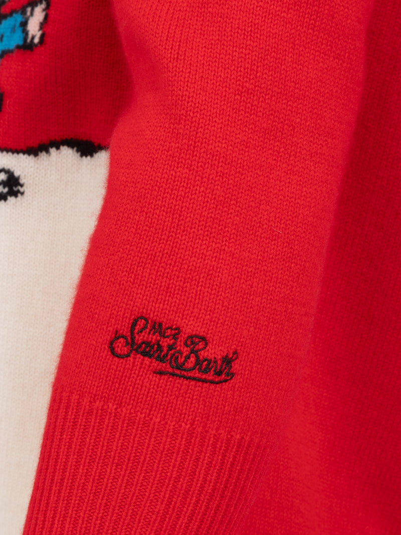 Maglione rosso da uomo Heron con stampa jacquard Peanuts merry | SNOOPY PEANUTS SPECIAL EDITION