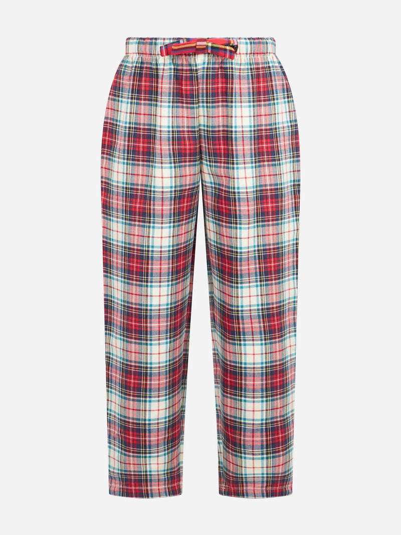 Kid pajama pants with tartan print