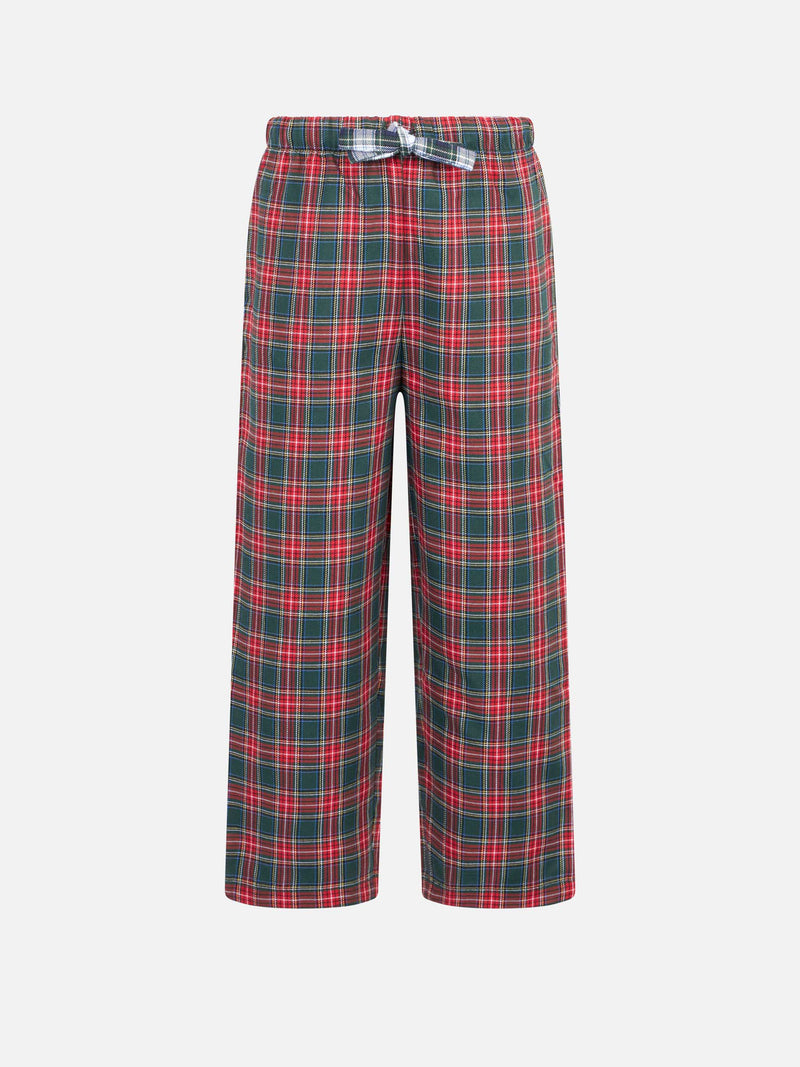 Pantaloni del pigiama da bambina con stampa tartan