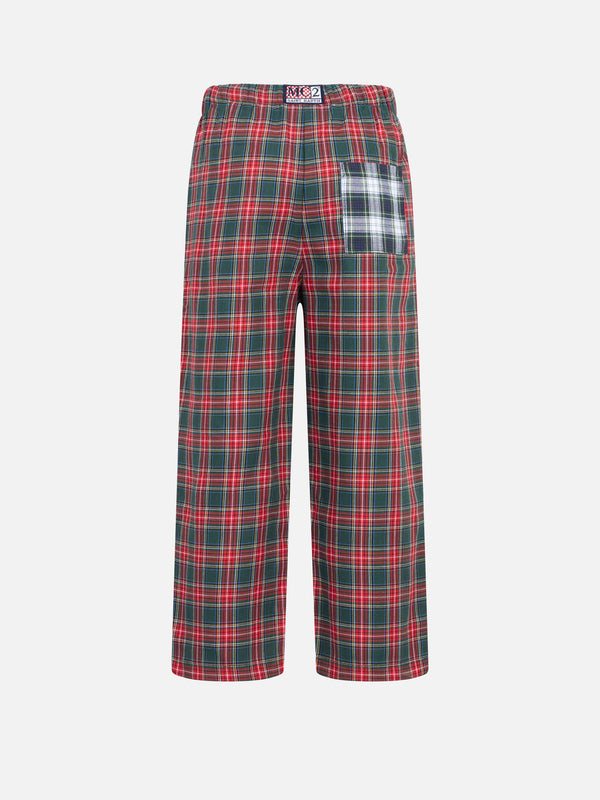 Kid pajama pants with tartan print