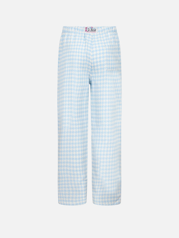 Kinder-Pyjamahose mit Pied-de-Poule-Print