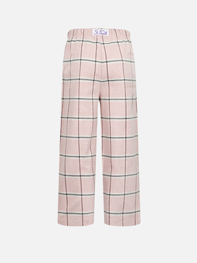 Kid pajama pants with tartan print