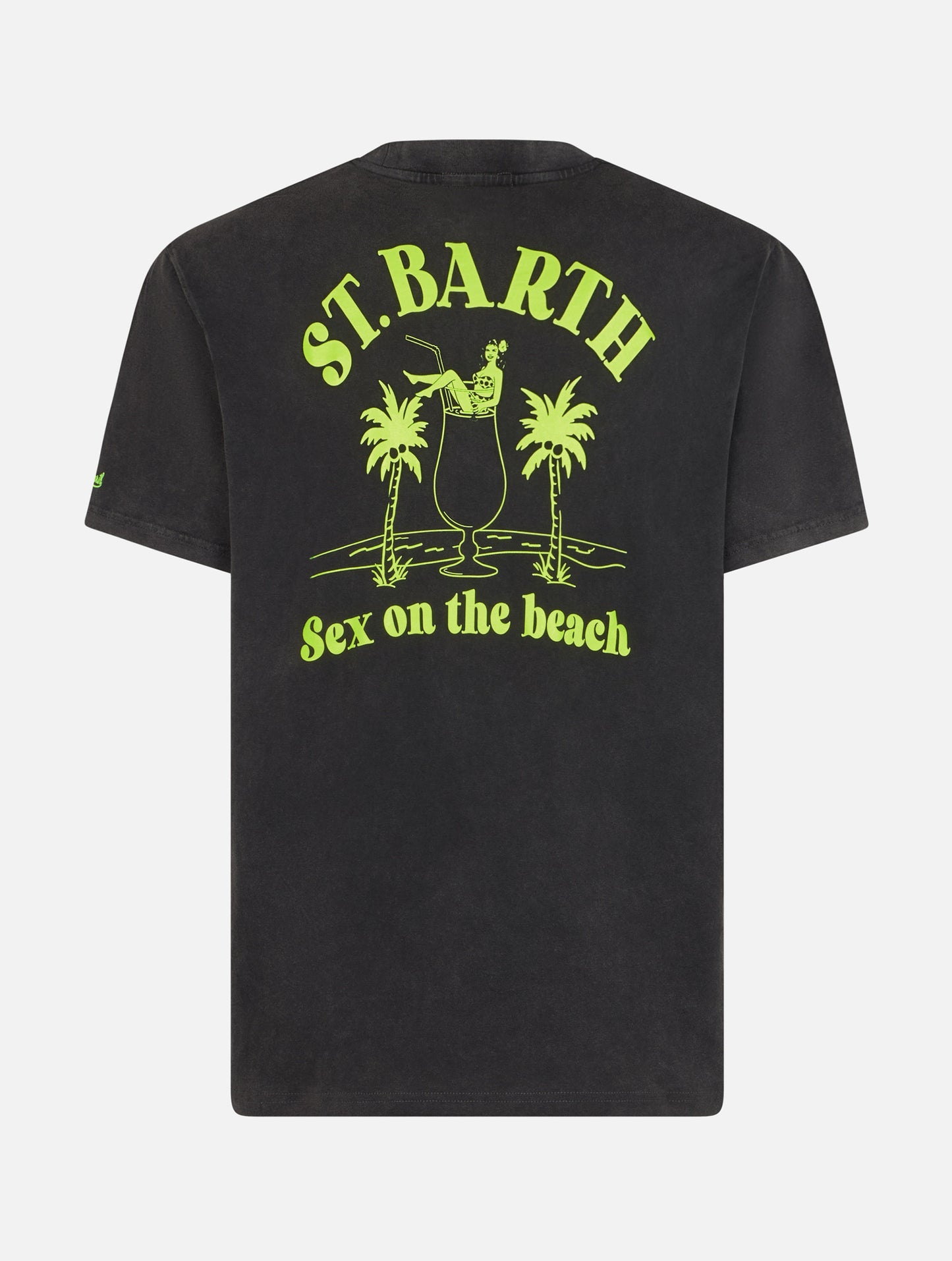 Herren-Vintage-Baumwoll-T-Shirt Jack mit St. Barth Sex on the Beach-Aufdruck