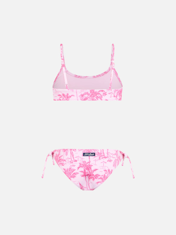 Toile de Jouy-Bralette-Bikini für Mädchen Jaiden