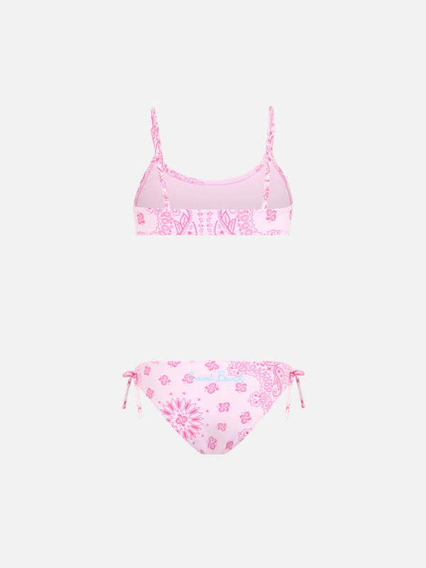 Girl pink bandanna bralette bikini Jaiden