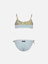 Bikini a bralette double face da bambina Jaiden | REALIZZATO CON TESSUTO LIBERTY