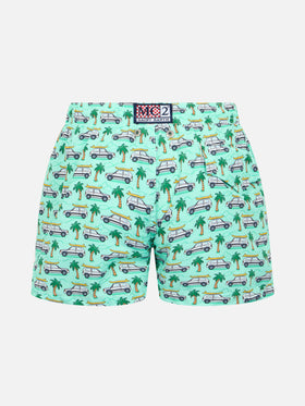 Badeshorts für Jungen aus leichtem Stoff Jean Lighting mit Panda-Aufdruck | PANDA-SONDERAUSGABE