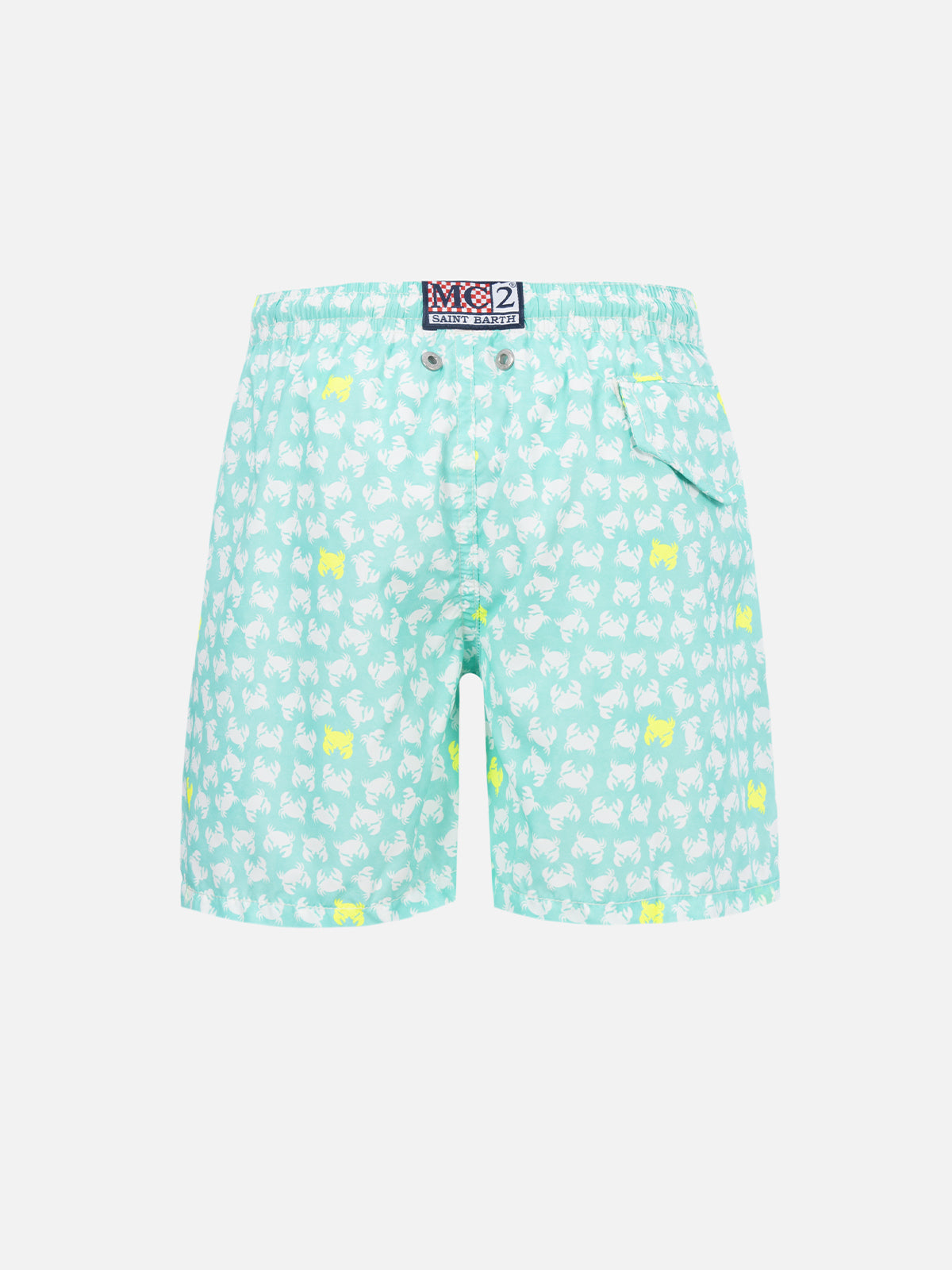 Boy lightweight fabric swimshorts with crabs print