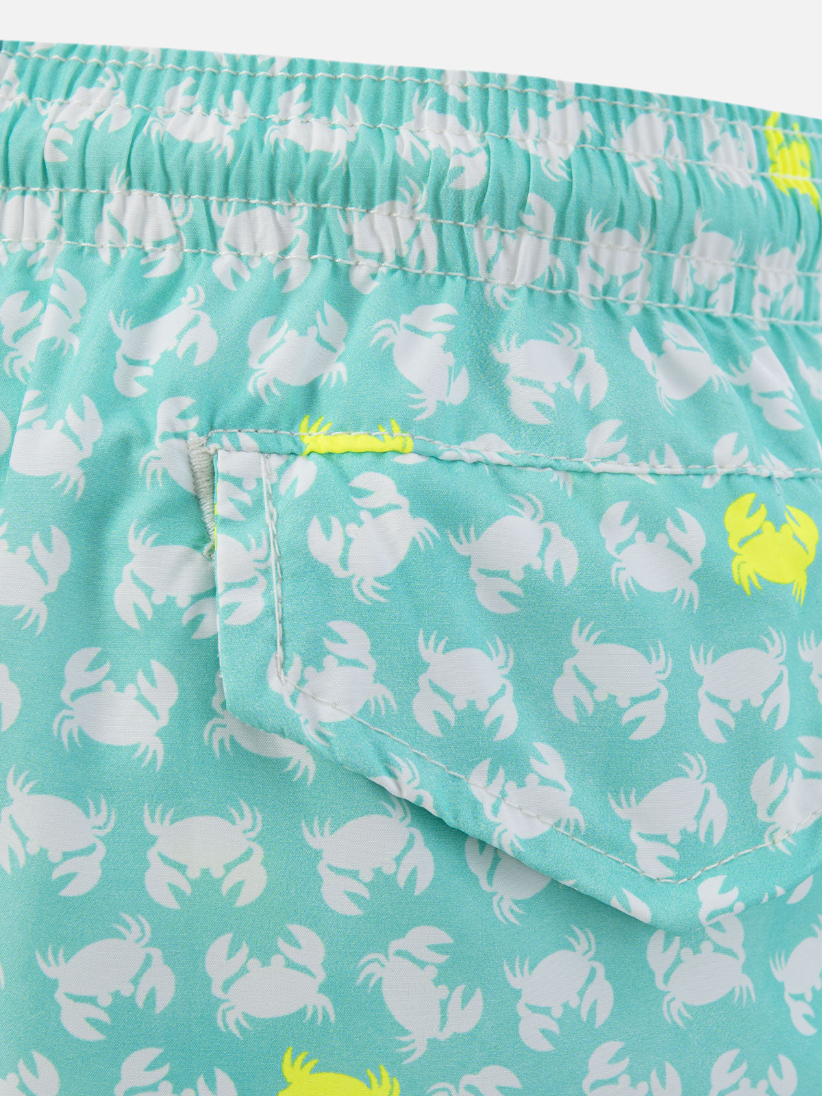 Boy lightweight fabric swimshorts with crabs print