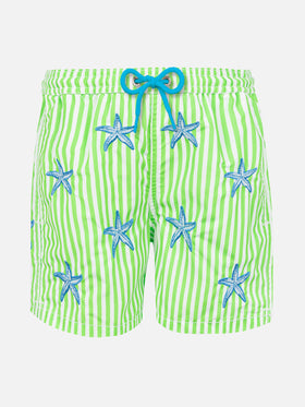 Klassische Herren-Badeshorts mit Seestern-Stickerei