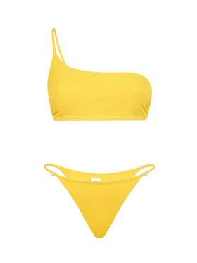 Woman yellow one shoulder bralette bikini - MC2 Saint Barth