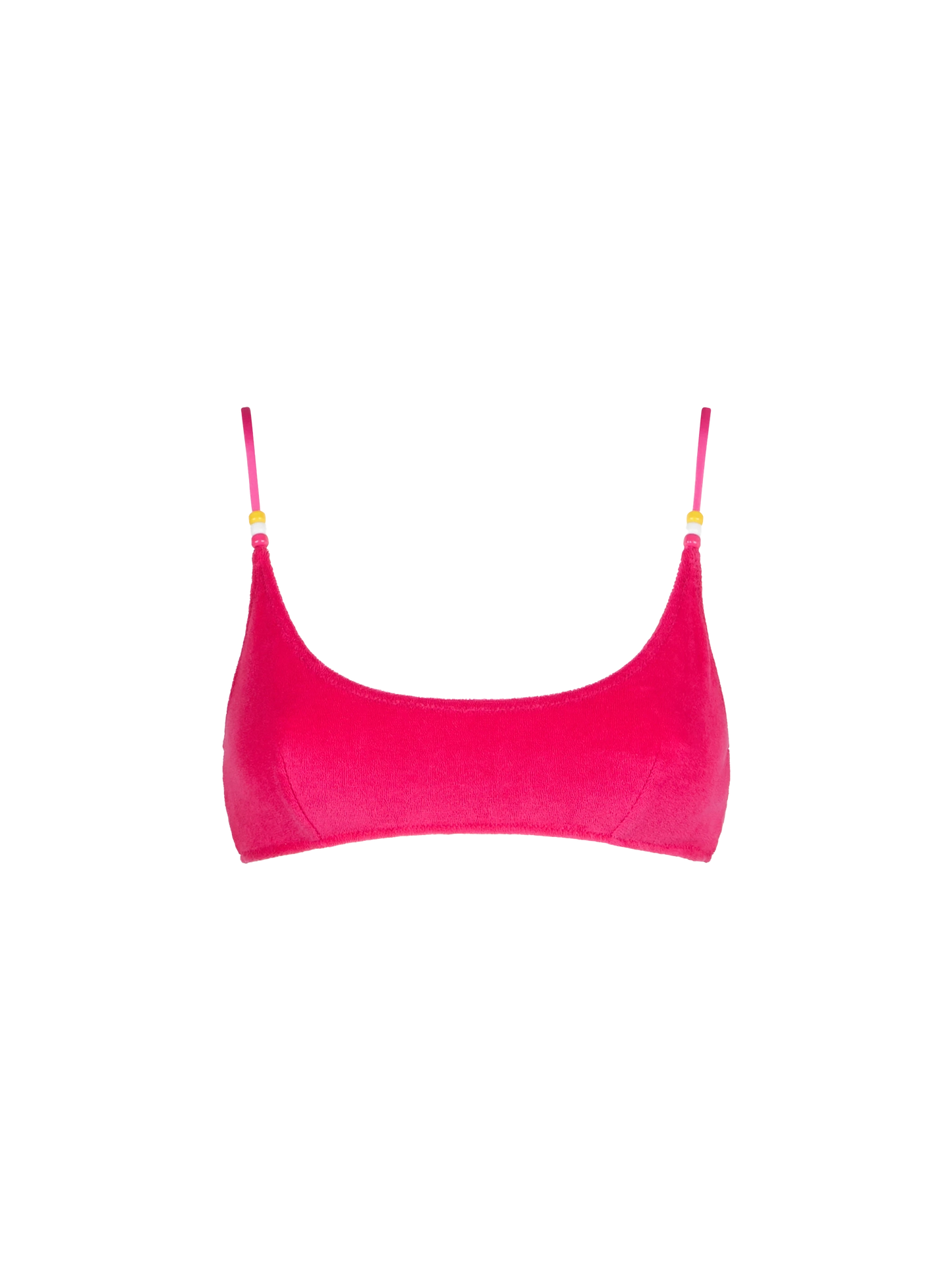 Woman fuchsia terry bralette swimsuit