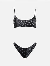 Woman bralette bikini with bandanna print