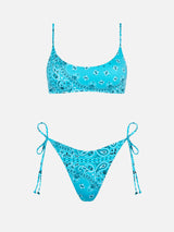 Damen-Bralette-Bikini mit Bandana-Print