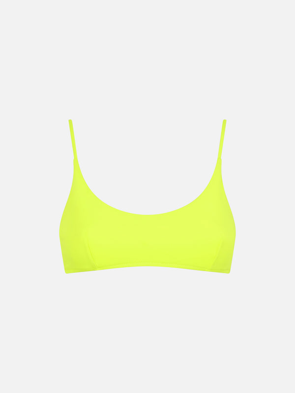 Costume a bralette da donna giallo fluo