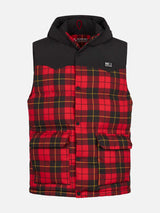 Man tartan down vest