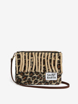 Parisienne Decke Umhängetasche Clutch mit Animalier-Print