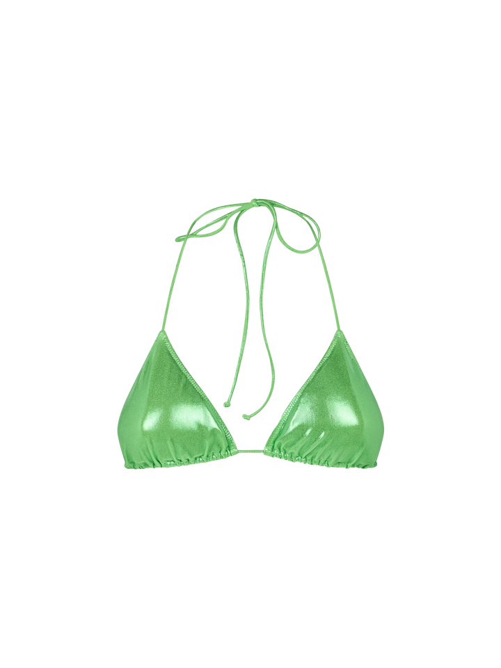 Woman lamina green triangle top swimsuit